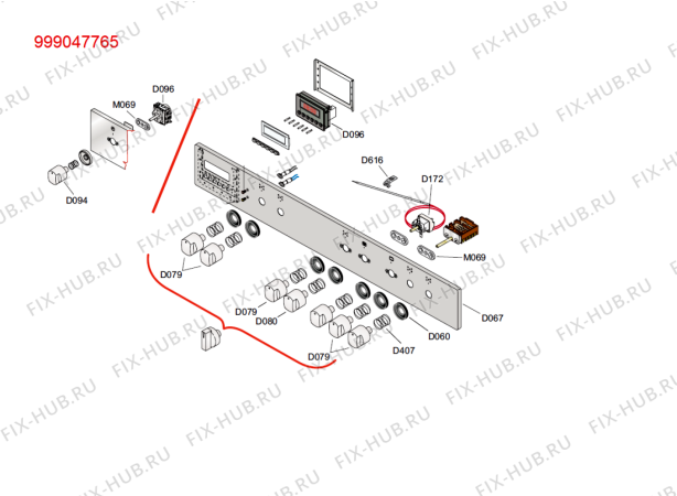 Схема №2 TWM951CGE2 с изображением Панель для плиты (духовки) Whirlpool 482000096718