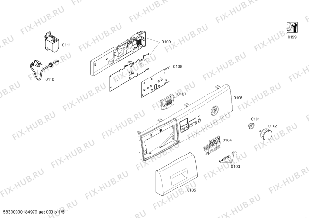 Схема №3 CWF08X160W Constructa с изображением Панель управления для стиралки Bosch 11006078