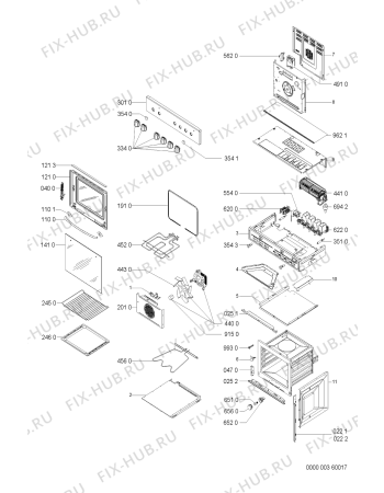 Схема №1 AKL 431/NB с изображением Панель для электропечи Whirlpool 481945358666