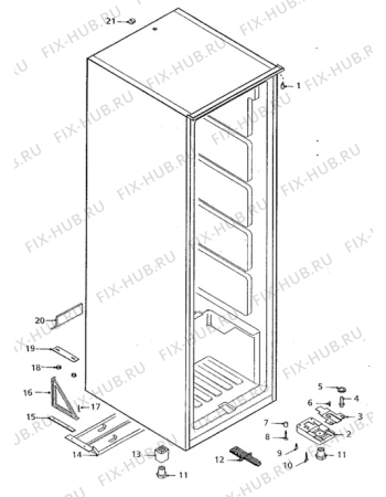 Взрыв-схема холодильника Electrolux TF777 - Схема узла Cabinet + armatures