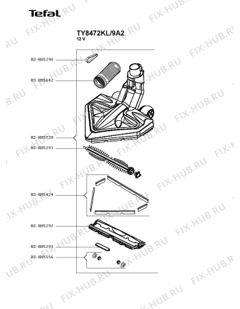 Взрыв-схема пылесоса Tefal TY8472KL/9A2 - Схема узла CP005584.8P2