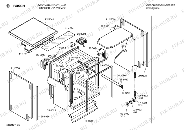 Взрыв-схема посудомоечной машины Bosch SGS5302RK - Схема узла 03