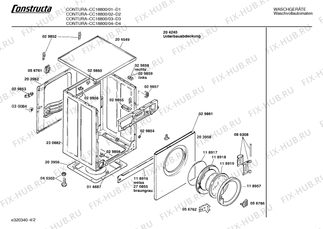 Схема №2 CC18800 CONTURA с изображением Панель для стиралки Bosch 00270895