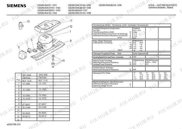 Схема №2 GS26U04GB с изображением Клапан для холодильника Siemens 00350818
