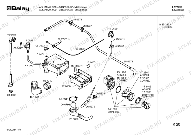 Схема №2 3TS894A AQUAMAX400 с изображением Инструкция по эксплуатации для стиральной машины Bosch 00519322