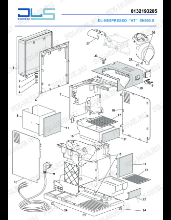 Схема №2 F511 SI LATTISSIMA TOUCH с изображением Панель для электрокофемашины DELONGHI 5313246561