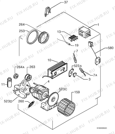 Взрыв-схема комплектующей Privileg 147543_10330 - Схема узла Electrical equipment 268