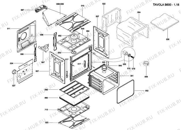 Взрыв-схема плиты (духовки) Gorenje UP2260MTR   -ALU, RF PYROLYS (900000818, B600) - Схема узла 04