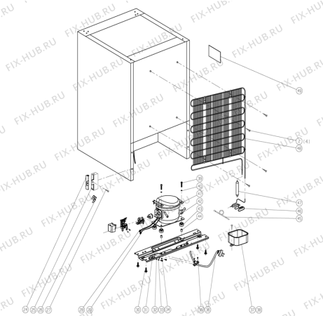 Взрыв-схема холодильника Upo R851 (369197, HS14262) - Схема узла 02