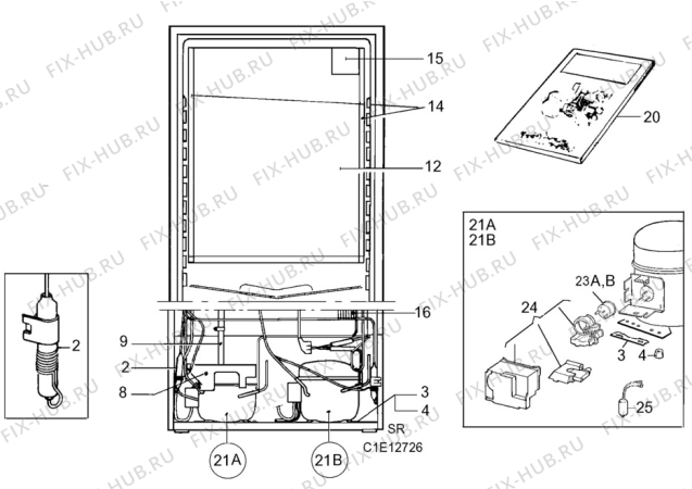 Взрыв-схема холодильника Electrolux ER4010B - Схема узла C10 Cold, users manual