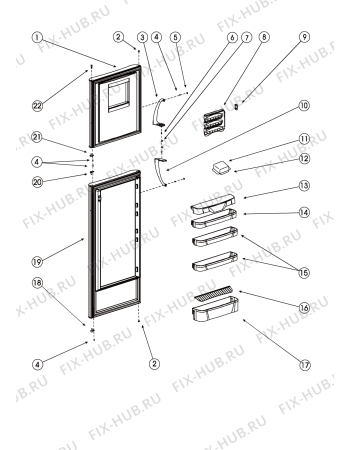Взрыв-схема холодильника Indesit R36NFG (F027923) - Схема узла