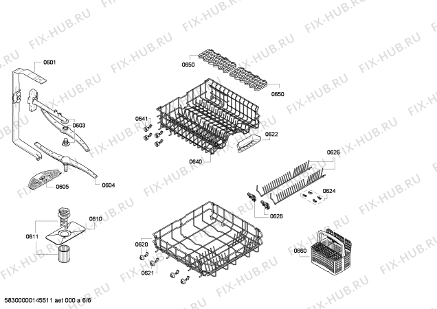 Схема №4 SN65E005EU с изображением Передняя панель для посудомойки Siemens 00678610