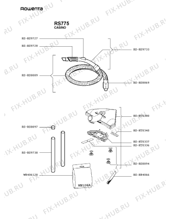 Взрыв-схема пылесоса Rowenta RS775 - Схема узла RS775FR_.__2