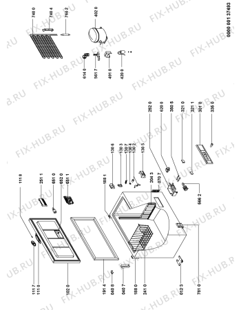 Схема №1 WH2500 A+ с изображением Дверка для холодильника Whirlpool 480132103105