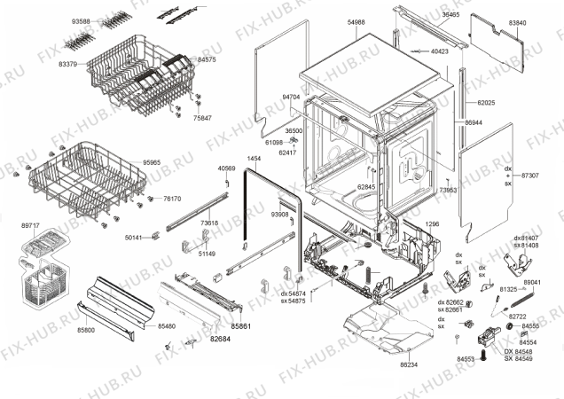 Взрыв-схема посудомоечной машины Gorenje GS62224W (357050, PMS60S) - Схема узла 04