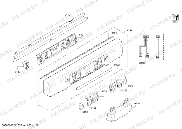 Схема №3 SMS44GI00R, Serie4, SilencePlus с изображением Передняя панель для посудомоечной машины Bosch 11022806