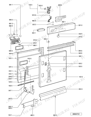 Схема №1 CW491BLCD (F091704) с изображением Инструкция по эксплуатации для посудомоечной машины Indesit C00359008