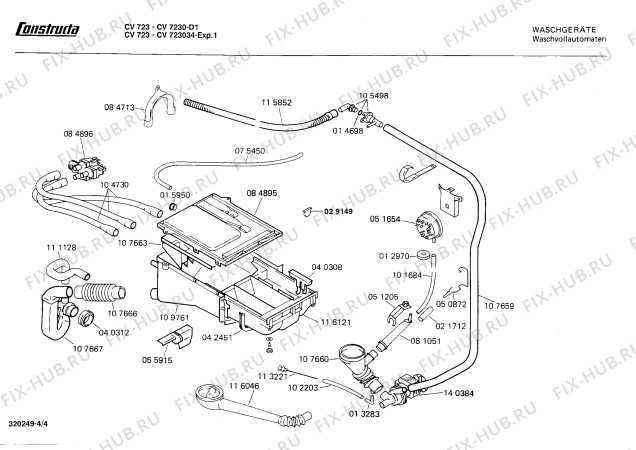 Взрыв-схема стиральной машины Constructa CV723034 CV7230 - Схема узла 04