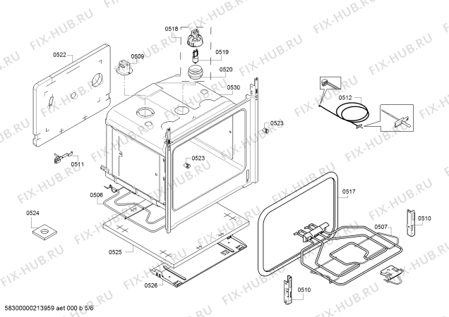 Взрыв-схема плиты (духовки) Bosch HKA054020W - Схема узла 05