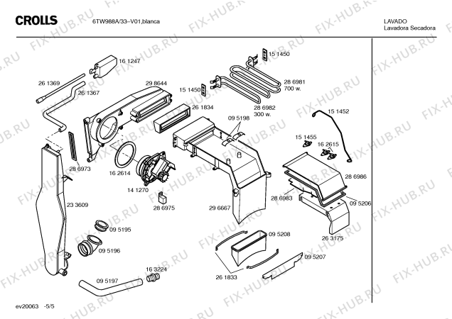 Схема №3 6TW988A Crolls 6TW988A с изображением Кабель для стиральной машины Bosch 00354546