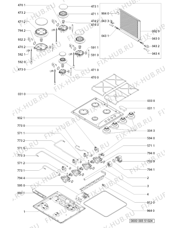 Схема №1 AKM 260/CF с изображением Втулка для плиты (духовки) Whirlpool 481944238895