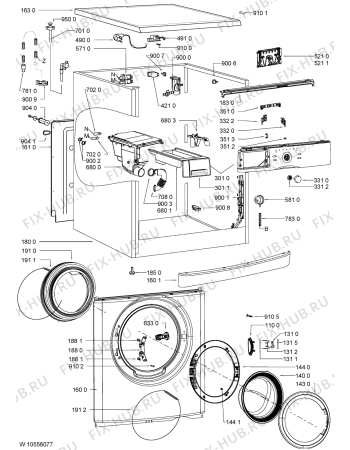 Схема №1 WAC 7200/1 с изображением Обшивка для стиралки Whirlpool 481010531499