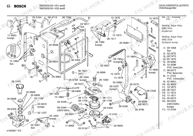 Схема №3 SMI3502 с изображением Панель для электропосудомоечной машины Bosch 00295184