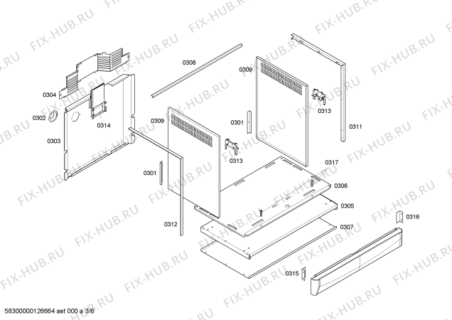 Взрыв-схема плиты (духовки) Bosch HEK14R37E9 BE303 PRETO EMB GE 127V - Схема узла 03