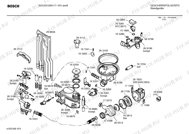 Взрыв-схема посудомоечной машины Bosch SGU3312SK - Схема узла 04