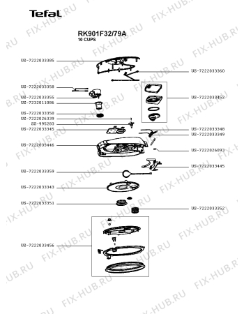 Схема №1 RK901F32/79A с изображением Прокладка для электропароварки Tefal US-7232004595