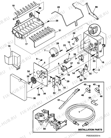 Взрыв-схема холодильника Aeg Electrolux S656281KG5 - Схема узла Icemaker