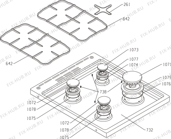 Схема №3 FG6011EA1E/A02 (242035, K24H1-134VE) с изображением Панель для электропечи Gorenje 242511