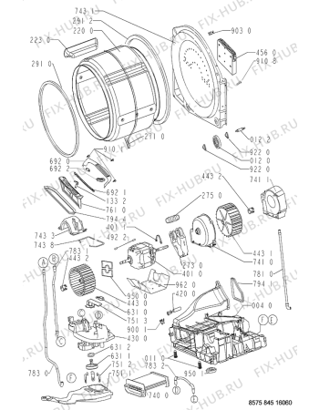 Взрыв-схема сушильной машины Whirlpool AWZ 8456 - Схема узла