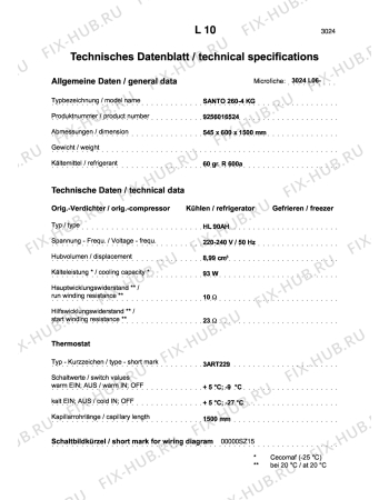 Взрыв-схема холодильника Aeg S2604-KG - Схема узла Technical features