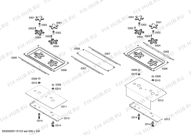Схема №2 PDR364GLZS с изображением Линза для плиты (духовки) Bosch 00418287