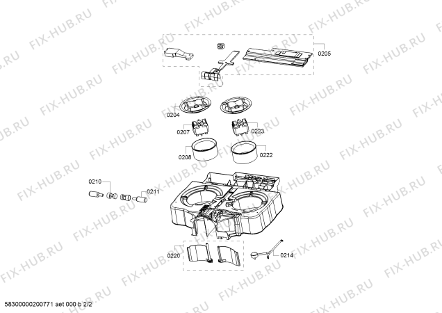 Взрыв-схема вытяжки Bosch DUL63CC50T BOSCH - Схема узла 02