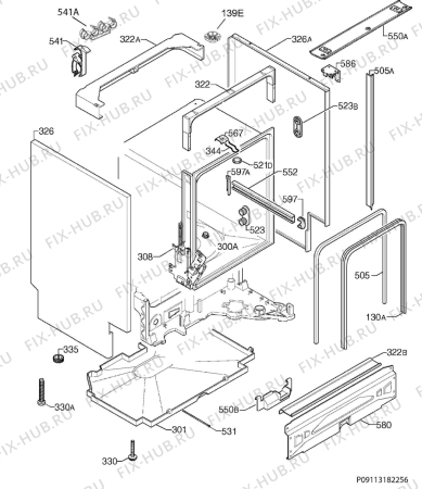 Схема №4 F55402VI0P с изображением Блок управления для посудомоечной машины Aeg 973911676006076