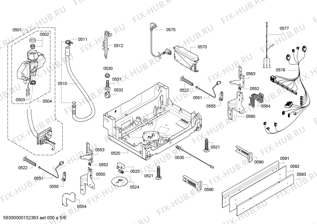 Взрыв-схема посудомоечной машины Bosch SMU69T65EU - Схема узла 05