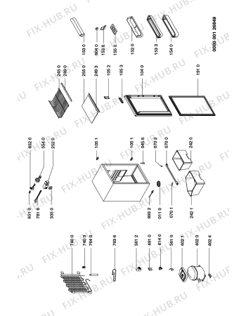 Схема №1 KRI 1551/2 с изображением Ящичек для холодильника Whirlpool 481941879856