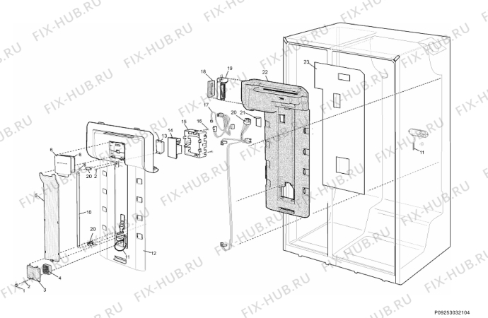 Взрыв-схема холодильника Electrolux ENL60800X - Схема узла Section 3