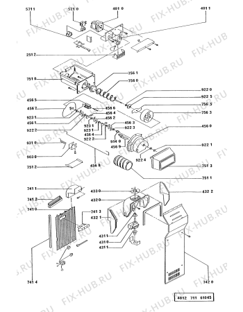 Схема №4 KGN 7000/WS с изображением Фиксатор для холодильной камеры Whirlpool 481941878525