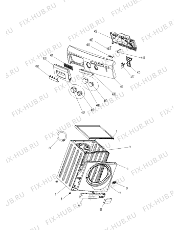Схема №2 LOE 1207 с изображением Обшивка для стиральной машины Whirlpool 480111104581