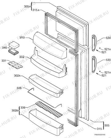 Взрыв-схема холодильника Zanker ZKD295S - Схема узла Door 003