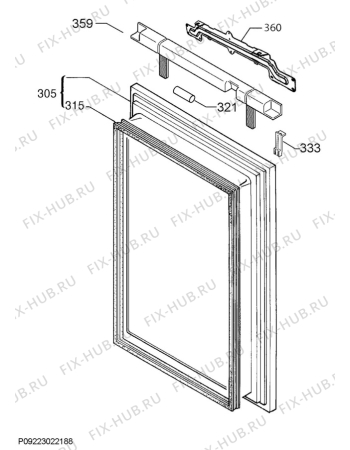 Взрыв-схема холодильника Aeg ABS6821VAF - Схема узла Door