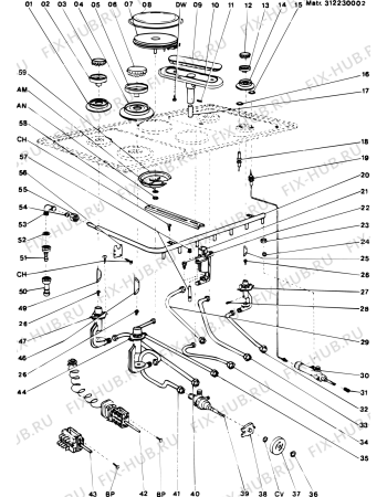 Схема №3 SX4PGE5 (F000036) с изображением Кнопка (ручка регулировки) для духового шкафа Indesit C00028287