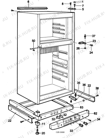 Взрыв-схема холодильника Electrolux S210GE - Схема узла C20 Cabinet  B