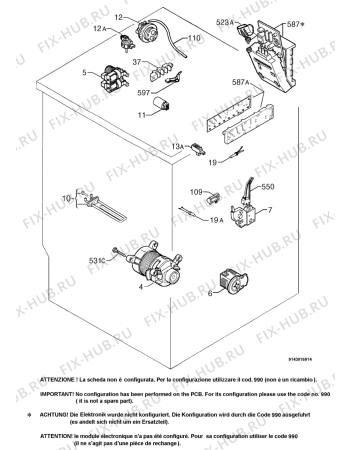 Взрыв-схема стиральной машины Zanussi Electrolux FR1450W - Схема узла Electrical equipment 268