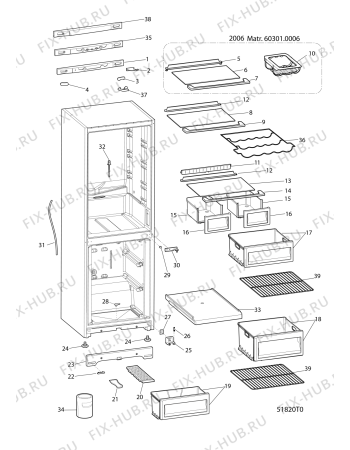 Взрыв-схема холодильника Hotpoint FF175MG (F061832) - Схема узла