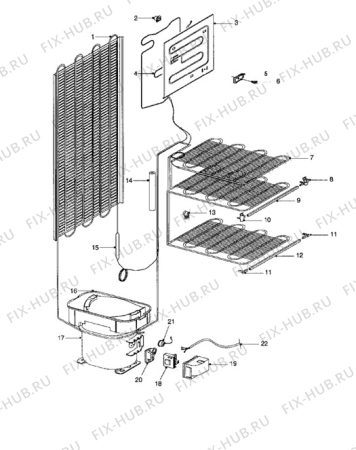 Взрыв-схема стиральной машины Tricity Bendix CPD94W - Схема узла Cooling system 017