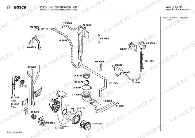 Схема №3 WOH2600II PRAKTICA с изображением Инструкция по эксплуатации для стиралки Bosch 00517222